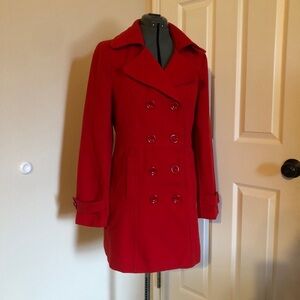 Forever 21 RED Peacoat / Trenchcoat, L